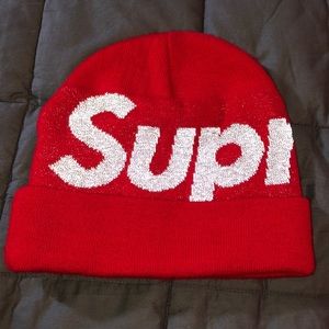 Supreme Big Logo Beanie (F/W 18) Red